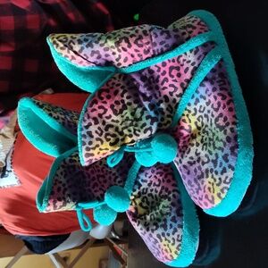 ACIVA Multicolor Leopard Print Slippers Adult Size 10